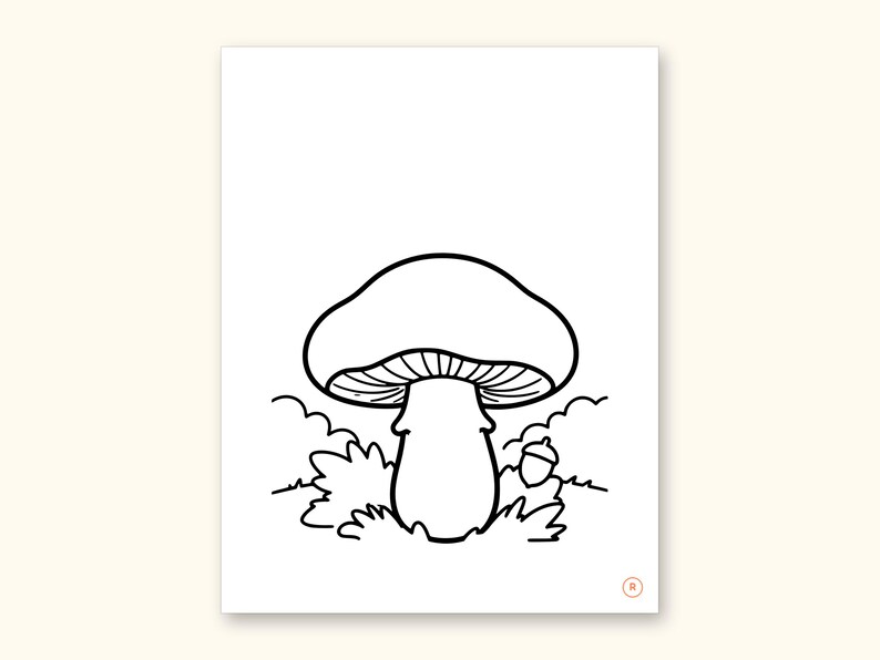 Mushroom Coloring Pages | ABC Letter Tracing for Kids Ages 2-5 (Digital PDF): sample page 38 of 55