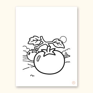 Fruits and Vegetables Coloring Book - ABC Letter Tracing Printable PDF for Kids Ages 2-5: sample page 42 of 55