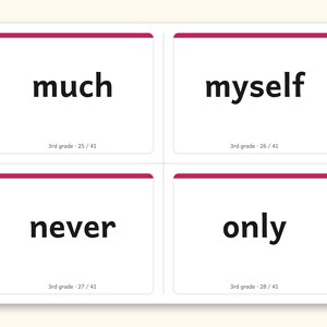 Sight Words | 3rd Grade Dolch Flashcards for Ages 8-9 (Digital PDF): sample page 19 of 28