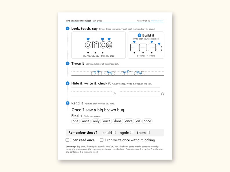 Sight Word Worksheets | 1st Grade Dolch Workbook for Ages 6-7 (Digital PDF): sample page 52 of 56
