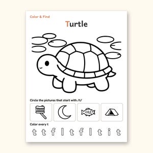 Animal Coloring Pages | ABC Letter Tracing for Kids Ages 5-6 (Digital PDF): sample page 48 of 64
