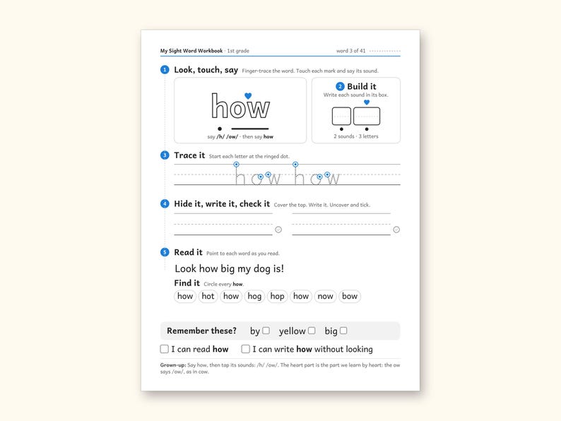 Sight Word Worksheets | 1st Grade Dolch Workbook for Ages 6-7 (Digital PDF): sample page 9 of 56