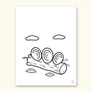 Mushroom Coloring Pages | ABC Letter Tracing for Kids Ages 2-5 (Digital PDF): sample page 22 of 55