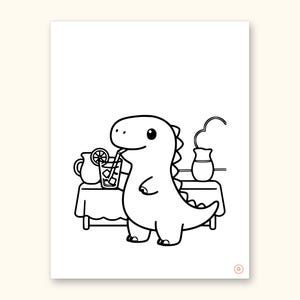 Dinosaur Party ABC Coloring Book | Letter Tracing for Toddlers (Digital PDF): sample page 36 of 55