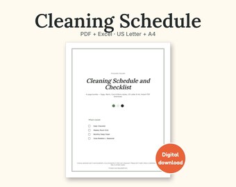 Schoonmaakschema | Dagelijkse checklist en wekelijks kameroverzicht (PDF + Excel)