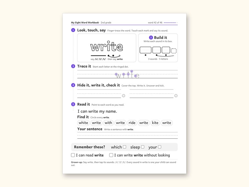 Sight Word Worksheets | 2nd Grade Dolch Workbook for Ages 7-8 (Digital PDF): sample page 54 of 62