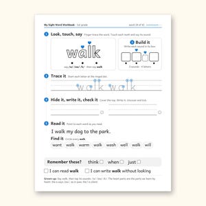 Sight Word Worksheets | 1st Grade Dolch Workbook for Ages 6-7 (Digital PDF): sample page 45 of 56