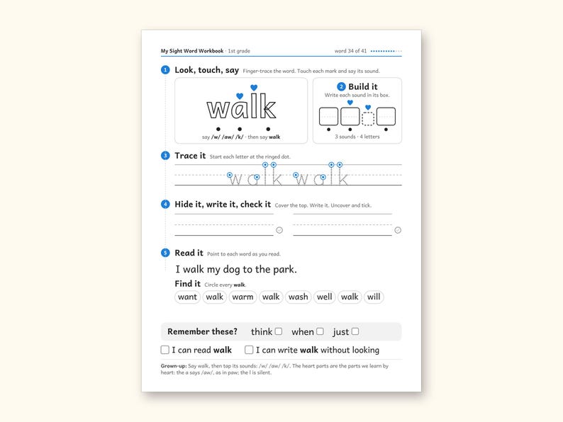 Sight Word Worksheets | 1st Grade Dolch Workbook for Ages 6-7 (Digital PDF): sample page 45 of 56
