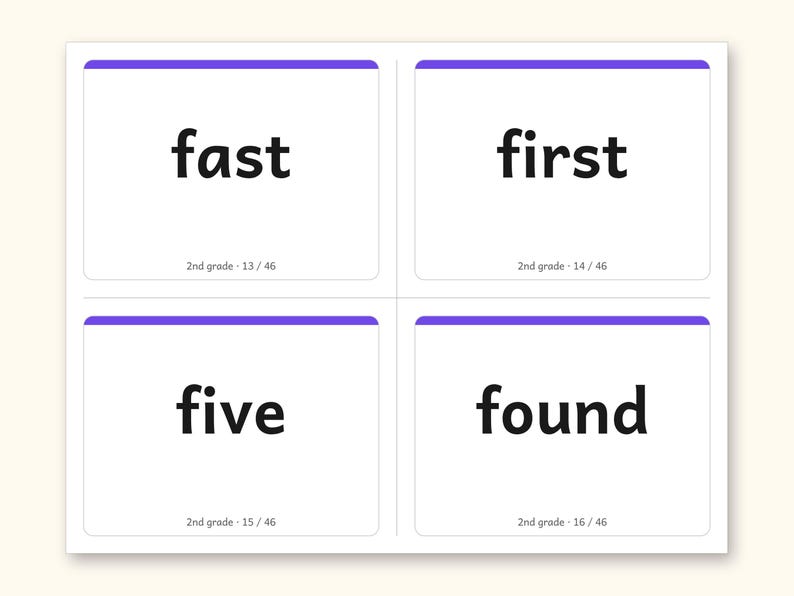 Sight Words | 2nd Grade Dolch Flashcards for Ages 7-8 (Digital PDF): sample page 13 of 30