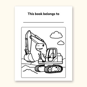 Dinosaur Coloring Pages | 50 Construction Pictures for Ages 3-6 (Digital PDF): sample page 2 of 53