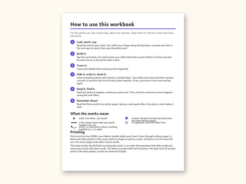 Sight Word Worksheets | 2nd Grade Dolch Workbook for Ages 7-8 (Digital PDF): sample page 2 of 62