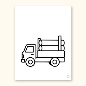 Truck Coloring Pages | ABC Letter Tracing for Kids Ages 2-4 (Digital PDF): sample page 26 of 55