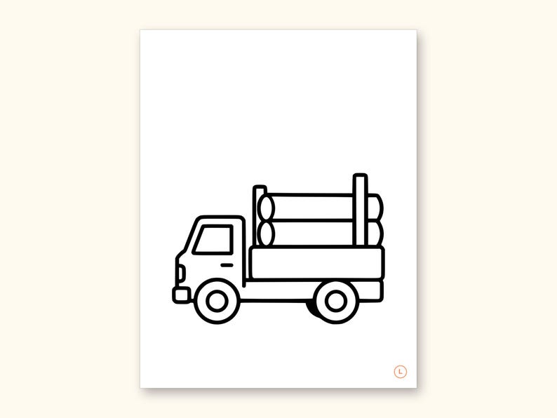 Truck Coloring Pages | ABC Letter Tracing for Kids Ages 2-4 (Digital PDF): sample page 26 of 55