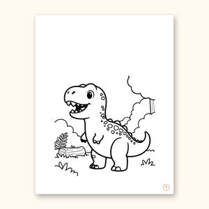 Dinosaur ABC Coloring Book, Letter Tracing, Ages 2-5 (Digital PDF): sample page 42 of 55