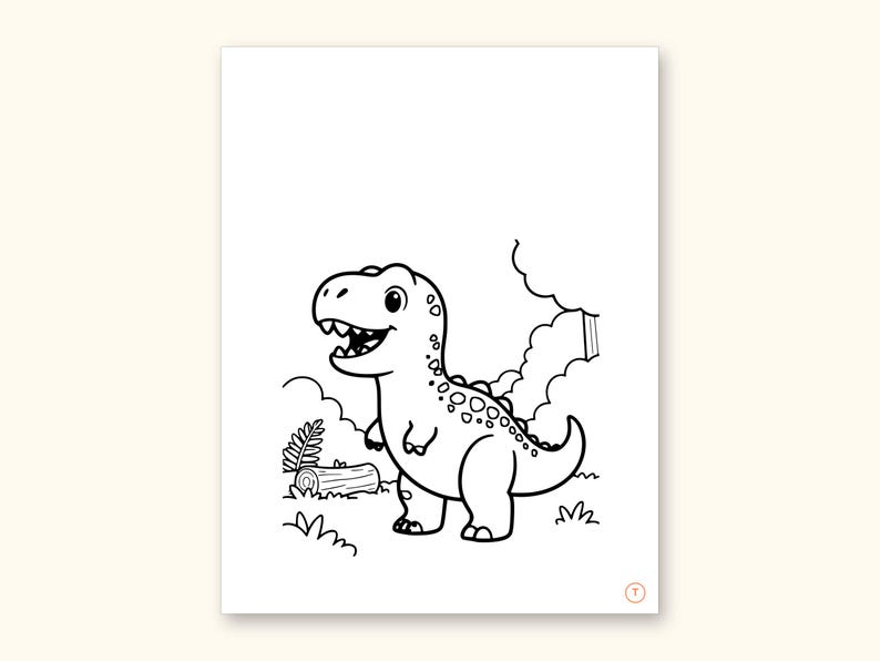 Dinosaur ABC Coloring Book, Letter Tracing, Ages 2-5 (Digital PDF): sample page 42 of 55
