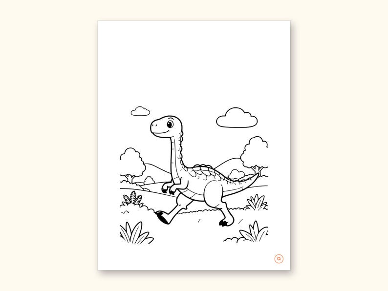 Dinosaur Coloring Pages | Detailed Scenes ABC Tracing for Ages 4-8 (Digital PDF): sample page 36 of 55