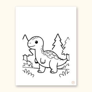 Dinosaur ABC Coloring Book, Letter Tracing, Ages 2-5 (Digital PDF): sample page 52 of 55