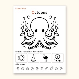 Animal Coloring Pages | ABC Letter Tracing for Kids Ages 5-6 (Digital PDF): sample page 37 of 64