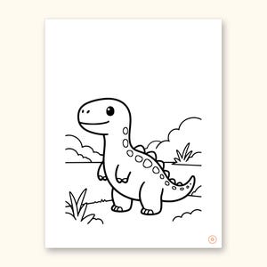 Dinosaur ABC Coloring Book, Letter Tracing, Ages 2-5 (Digital PDF): sample page 36 of 55