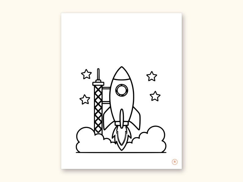 Space Coloring Pages | ABC Letter Tracing for Kids Ages 2-5 (Digital PDF): sample page 38 of 55