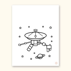 Space Coloring Pages | ABC Letter Tracing for Kids Ages 2-5 (Digital PDF): sample page 46 of 55