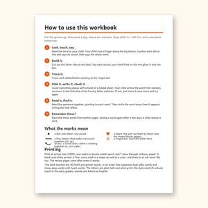 Sight Word Worksheets | Pre-K Dolch Workbook for Ages 4-5 (Digital PDF): sample page 2 of 58