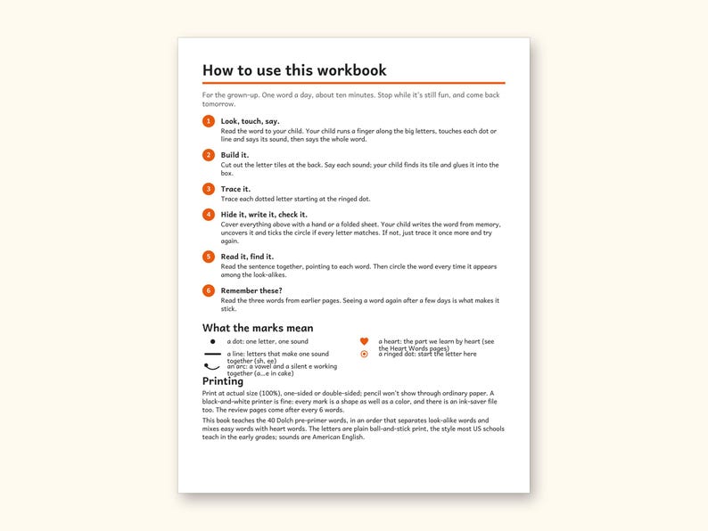 Sight Word Worksheets | Pre-K Dolch Workbook for Ages 4-5 (Digital PDF): sample page 2 of 58