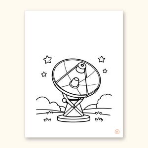 Space Coloring Pages | ABC Letter Tracing for Kids Ages 2-5 (Digital PDF): sample page 10 of 55