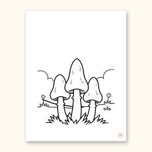 Mushroom Coloring Pages | ABC Letter Tracing for Kids Ages 2-5 (Digital PDF): sample page 48 of 55