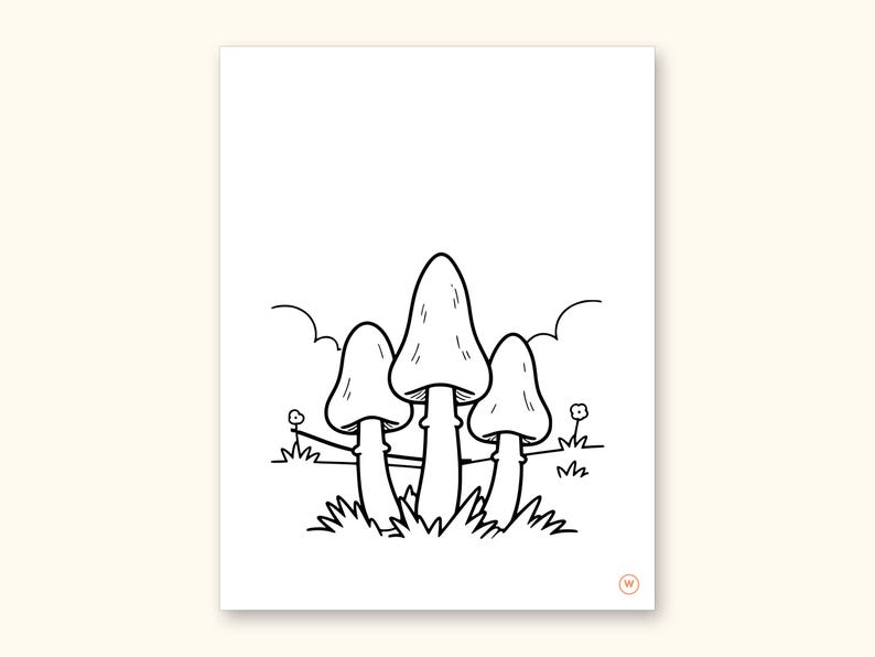 Mushroom Coloring Pages | ABC Letter Tracing for Kids Ages 2-5 (Digital PDF): sample page 48 of 55