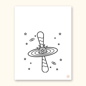 Space Coloring Pages | ABC Letter Tracing for Kids Ages 2-5 (Digital PDF): sample page 36 of 55