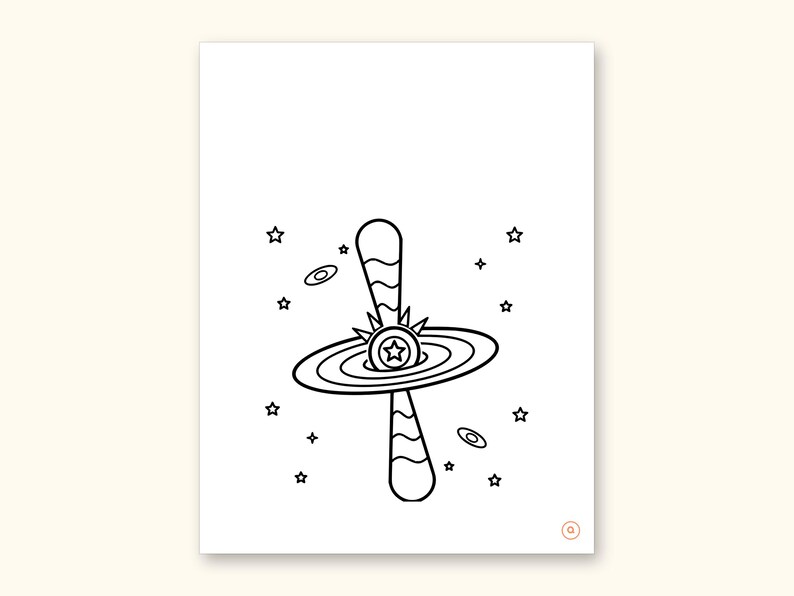 Space Coloring Pages | ABC Letter Tracing for Kids Ages 2-5 (Digital PDF): sample page 36 of 55