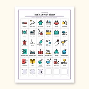 Chore Chart | Reward Tracker and Cut-Out Icons for Busy Families (PDF + Excel): sample page 6 of 18