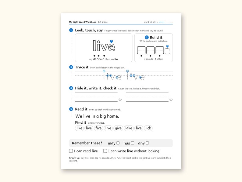 Sight Word Worksheets | 1st Grade Dolch Workbook for Ages 6-7 (Digital PDF): sample page 26 of 56