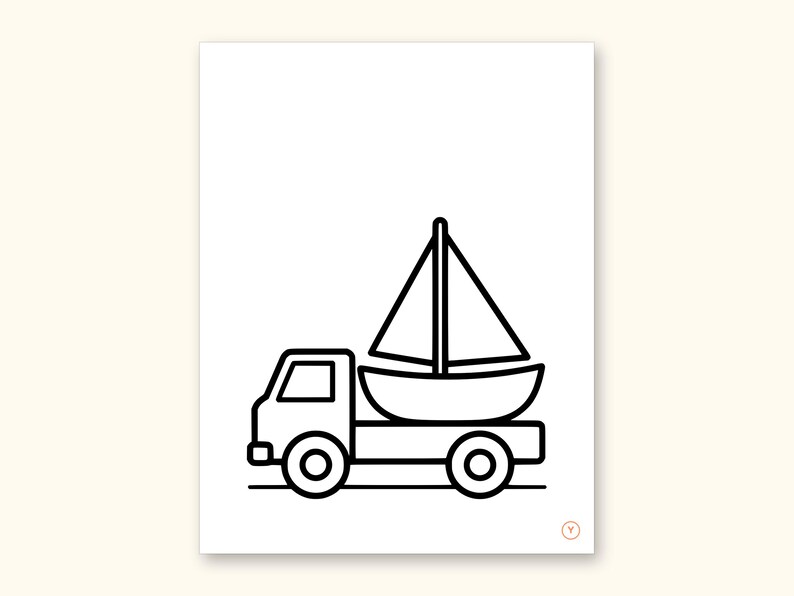 Truck Coloring Pages | ABC Letter Tracing for Kids Ages 2-4 (Digital PDF): sample page 52 of 55
