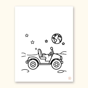 Space Coloring Pages | ABC Letter Tracing for Kids Ages 2-5 (Digital PDF): sample page 6 of 55