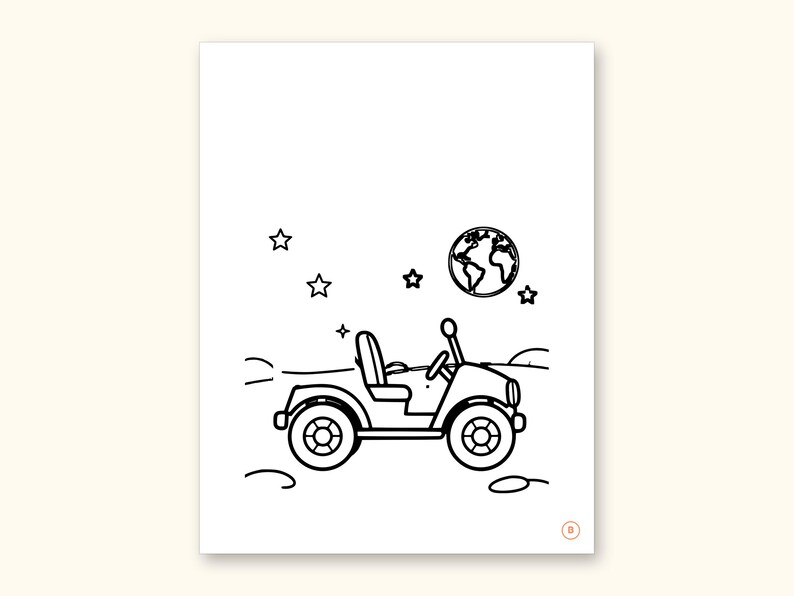 Space Coloring Pages | ABC Letter Tracing for Kids Ages 2-5 (Digital PDF): sample page 6 of 55