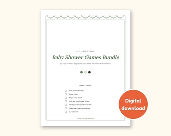 Baby Shower Games | Bingo Cards for Hosts (Digital PDF)