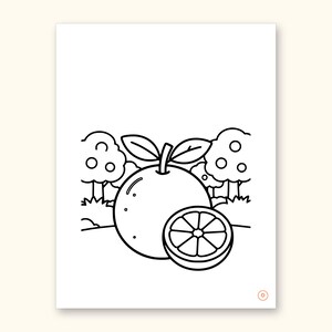 Fruits and Vegetables Coloring Book - ABC Letter Tracing Printable PDF for Kids Ages 2-5: sample page 32 of 55