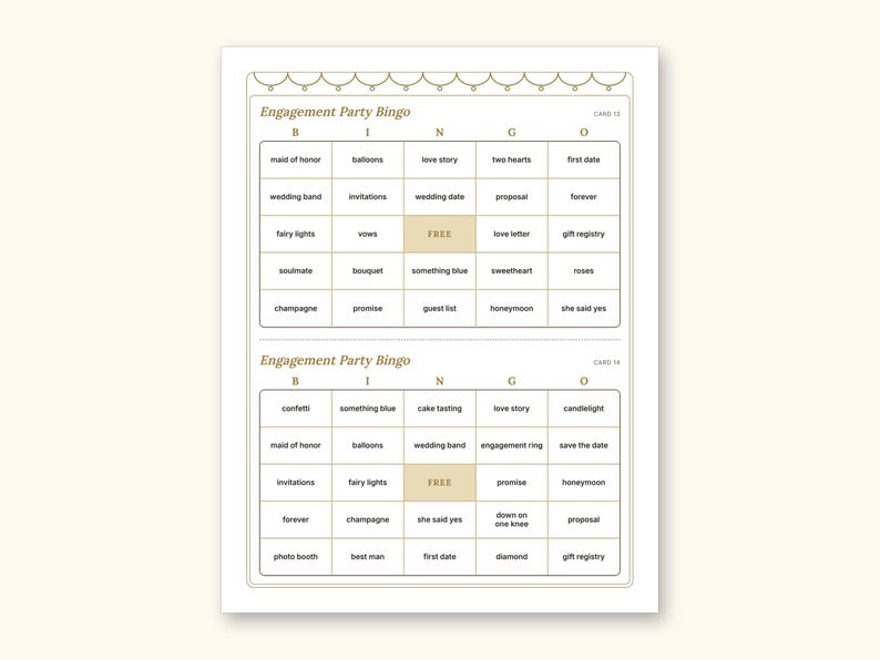 Engagement Party Games | Couple Quiz Bingo Cards for Hosts (Digital PDF): sample page 9 of 21