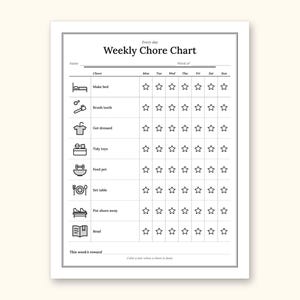 Chore Chart | Reward Tracker and Cut-Out Icons for Busy Families (PDF + Excel): sample page 14 of 18