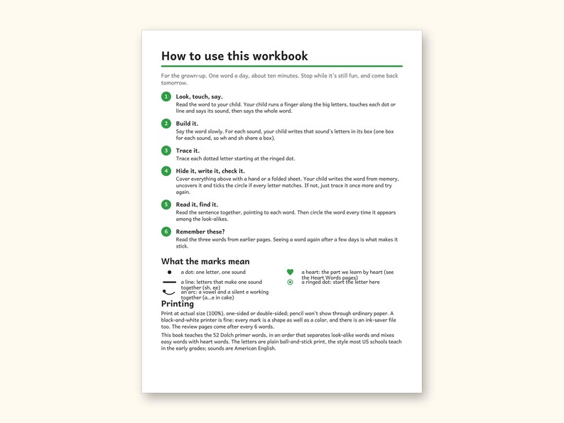 Sight Word Worksheets | Kindergarten Dolch Workbook for Ages 5-6 (Digital PDF): sample page 2 of 69