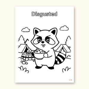 Animal Coloring Pages | 25 Feelings Pictures for Kids Ages 4-8 (Digital PDF): sample page 9 of 29