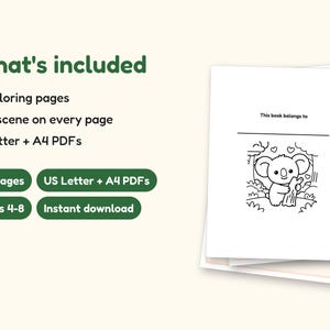 Animal Coloring Pages | 25 Feelings Pictures for Kids Ages 4-8 (Digital PDF): what's included -- 29 pages, US Letter + A4 PDFs, Ages 4-8, Instant download