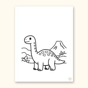 Dinosaur ABC Coloring Book, Letter Tracing, Ages 2-5 (Digital PDF): sample page 46 of 55