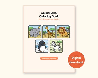 Tiermalvorlagen | ABC-Buchstaben nachzeichnen für Kinder von 2-5 Jahren (Digitales PDF)