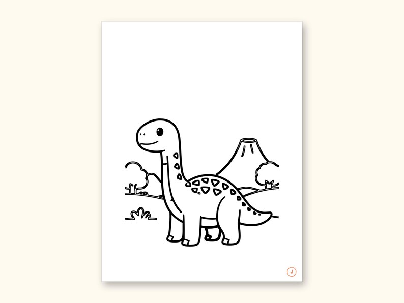 Dinosaur ABC Coloring Book, Letter Tracing, Ages 2-5 (Digital PDF): sample page 22 of 55