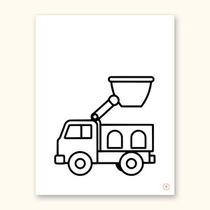 Truck Coloring Pages | ABC Letter Tracing for Kids Ages 2-4 (Digital PDF): sample page 6 of 55