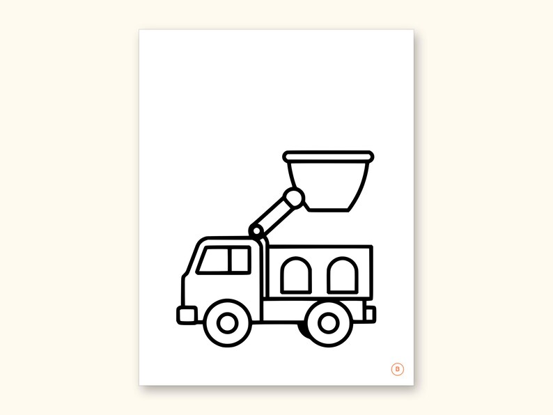 Truck Coloring Pages | ABC Letter Tracing for Kids Ages 2-4 (Digital PDF): sample page 6 of 55
