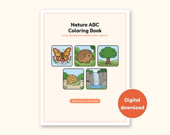 Nature Coloring Pages | ABC Letter Tracing for Kids Ages 2-5 (Digital PDF)